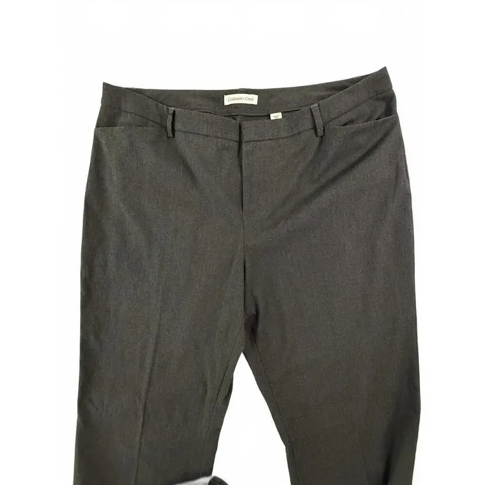 Coldwater Creek Pants Women Size 16 Dark  Gray Pants Stretch Bootcut Business